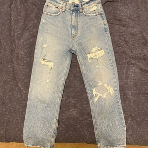 Size 2/26 Abercrombie & Fitch Curve Love Ankle Straight Ultra High Rise Jeans